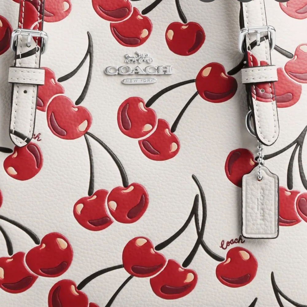 MOLLIE TOTE BAG 25 WITH CHERRY PRINT
Color: SV/Chalk Multi - Picture 14 of 16